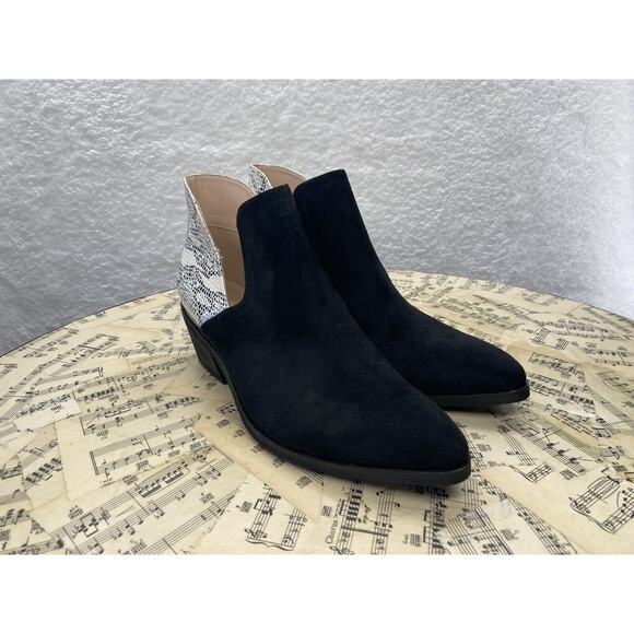 Mercy Made Jillian Women Boho Western Faux Snakeskin Vegan Suede Booties Sz 9.5 - Picture 1 of 7
